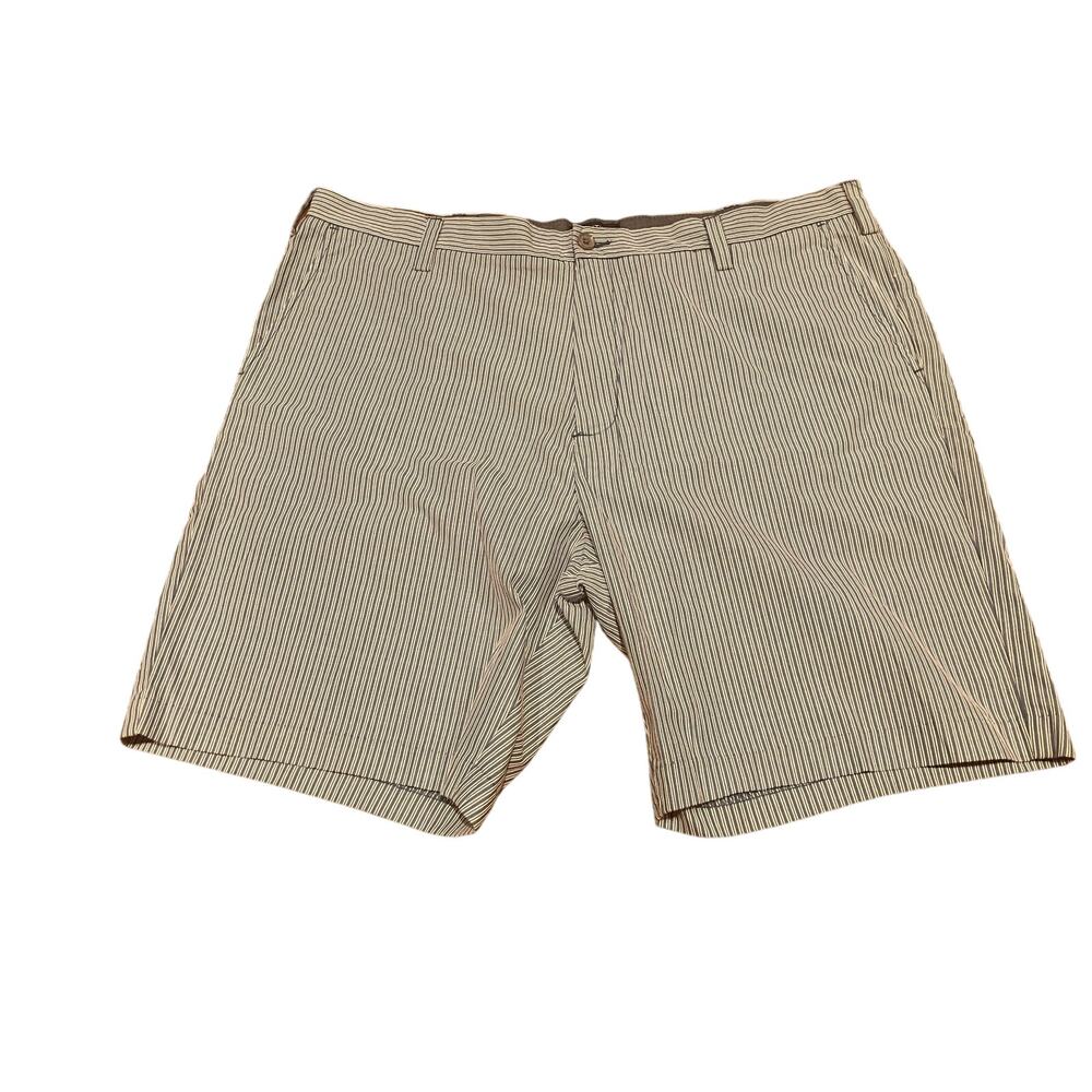 Nautica Men's Shorts 40"‎ FLAT FRONT Striped BLUE WHITE Trimmer Preppy Nautical